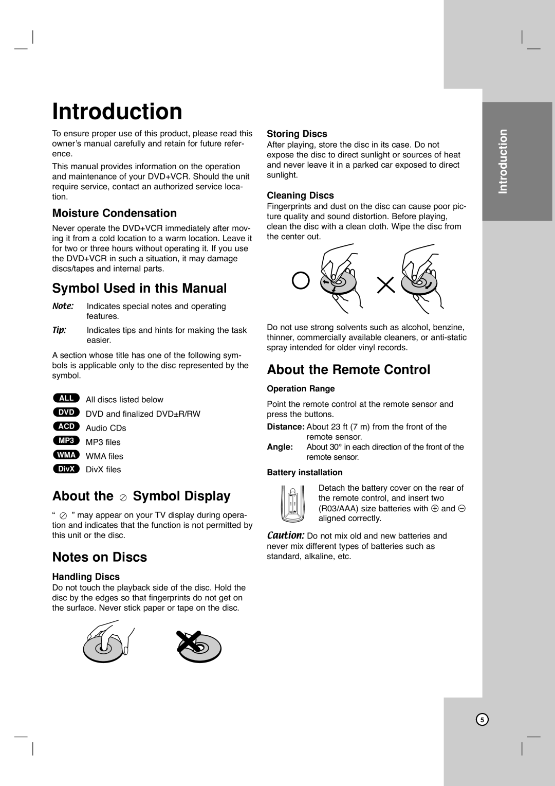 LG Electronics XBV613 warranty Symbol Used in this Manual, About the Remote Control, About the Symbol Display 