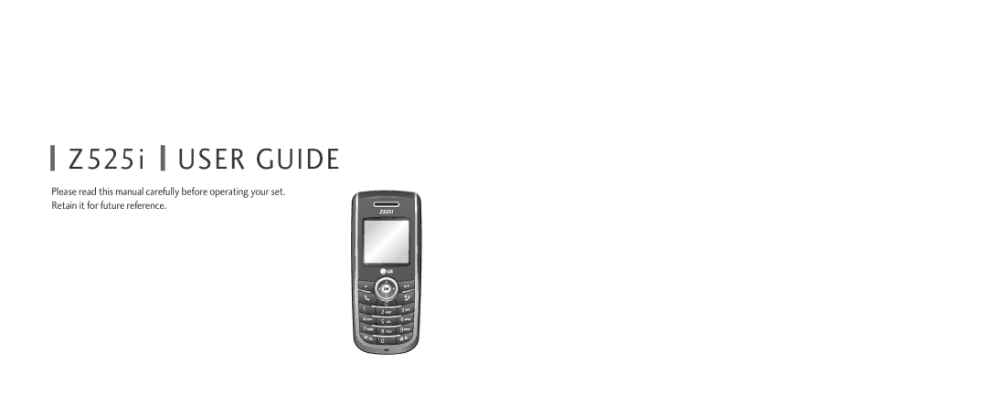 LG Electronics Z525i manual User Guide 