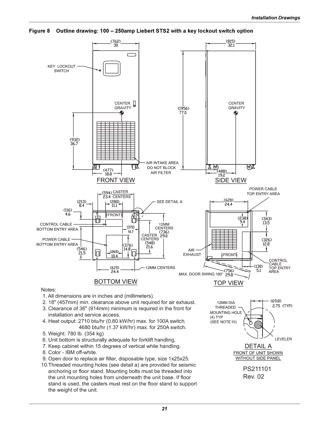 Liebert 100-1000A user manual PS211101 Rev 