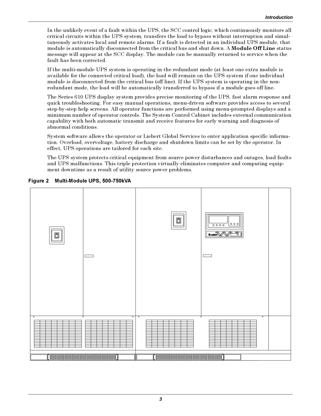 Liebert 1000kVA manual Multi-Module UPS, 500-750kVA 