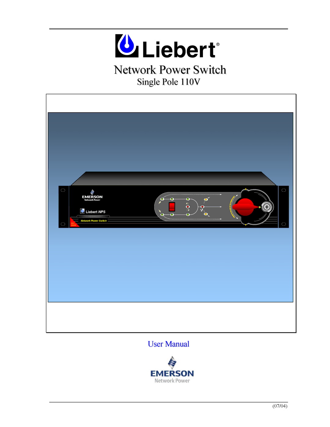 Liebert 110V manual Network Power Switch 