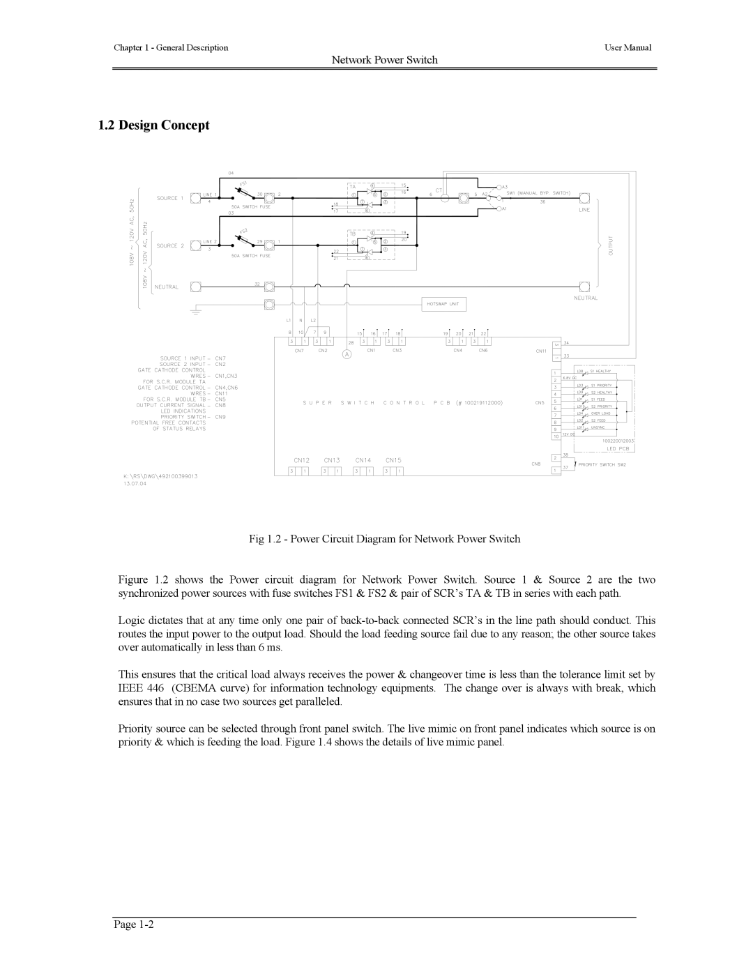 Liebert 110V manual Design Concept 