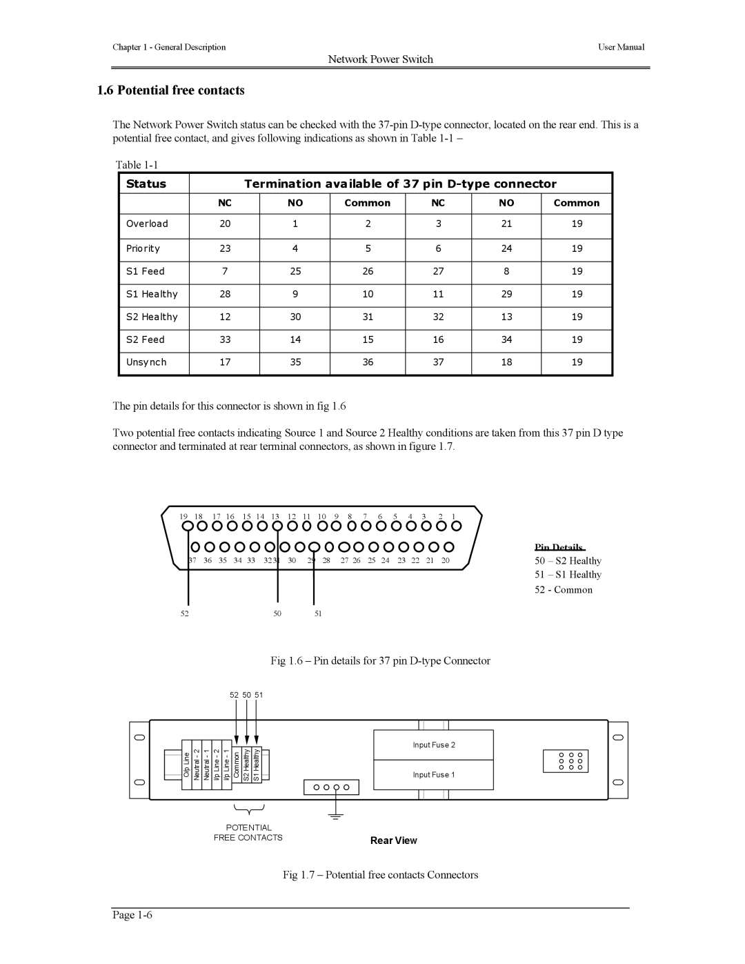 Liebert 110V manual Potential free contacts 