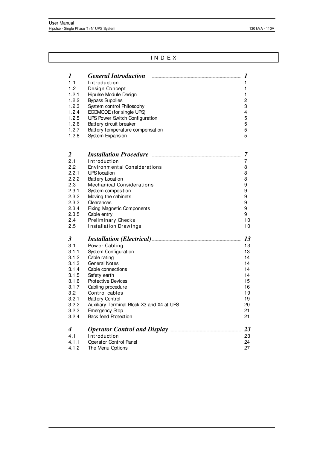 Liebert 130 kVA user manual General Introduction 