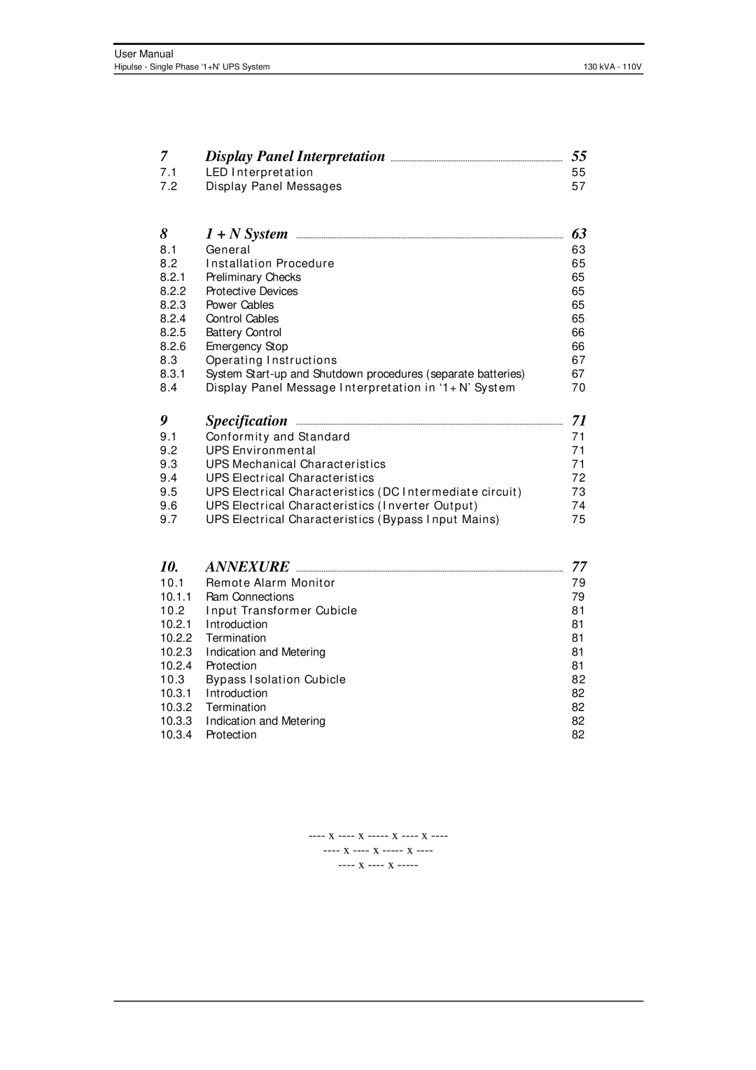 Liebert 130 kVA user manual Annexure 