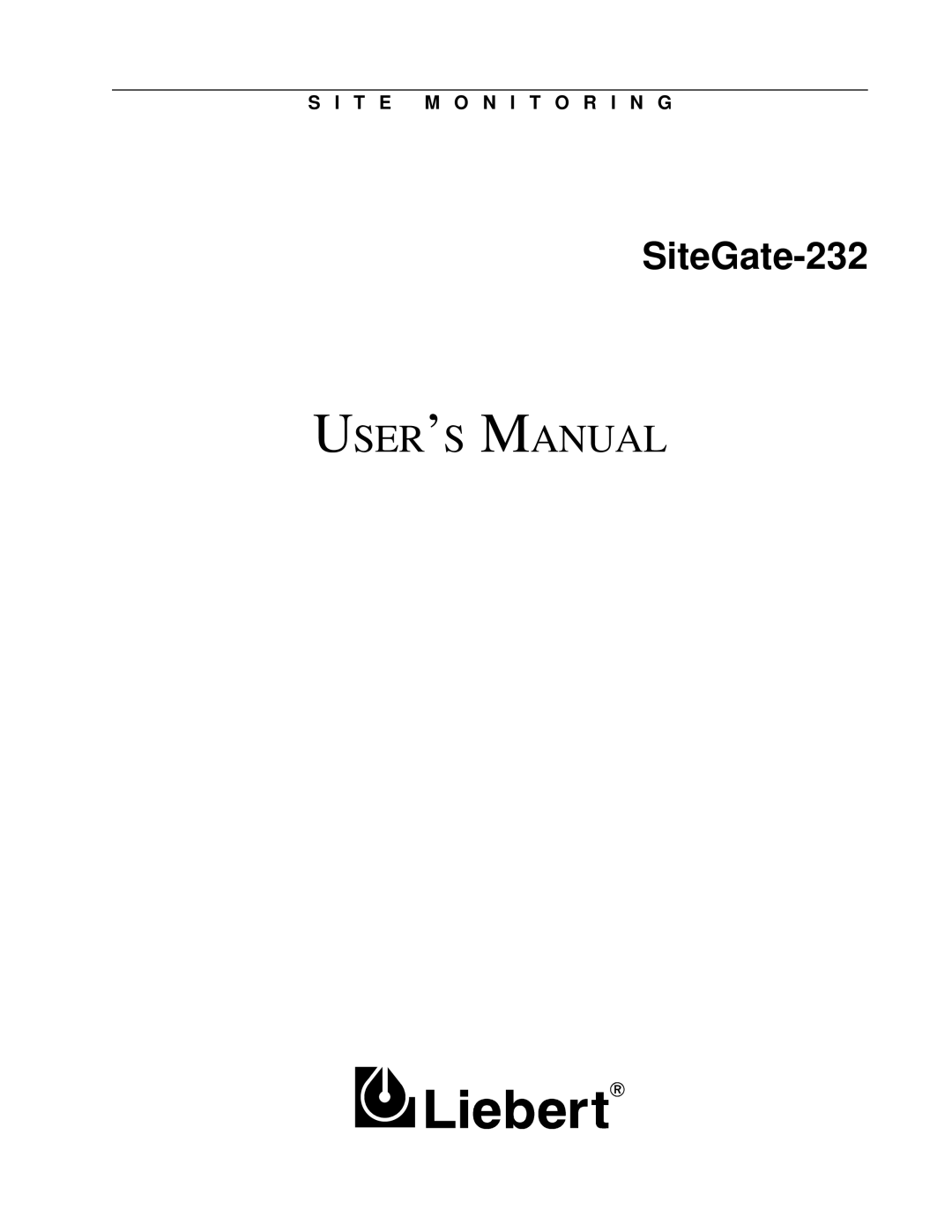 Liebert 232 user manual USER’ S Manual 