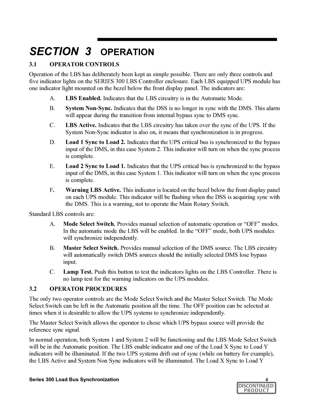 Liebert 300 manual Operator Controls, Operator Procedures 