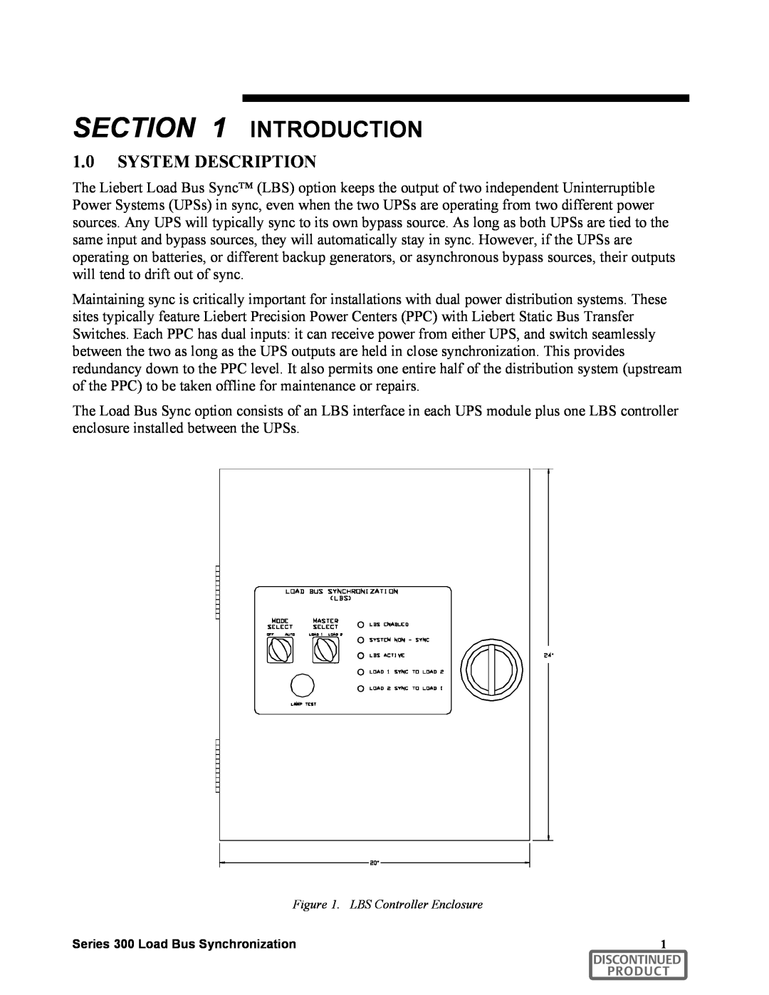 Liebert 300 manual Introduction, 1.0SYSTEM DESCRIPTION 