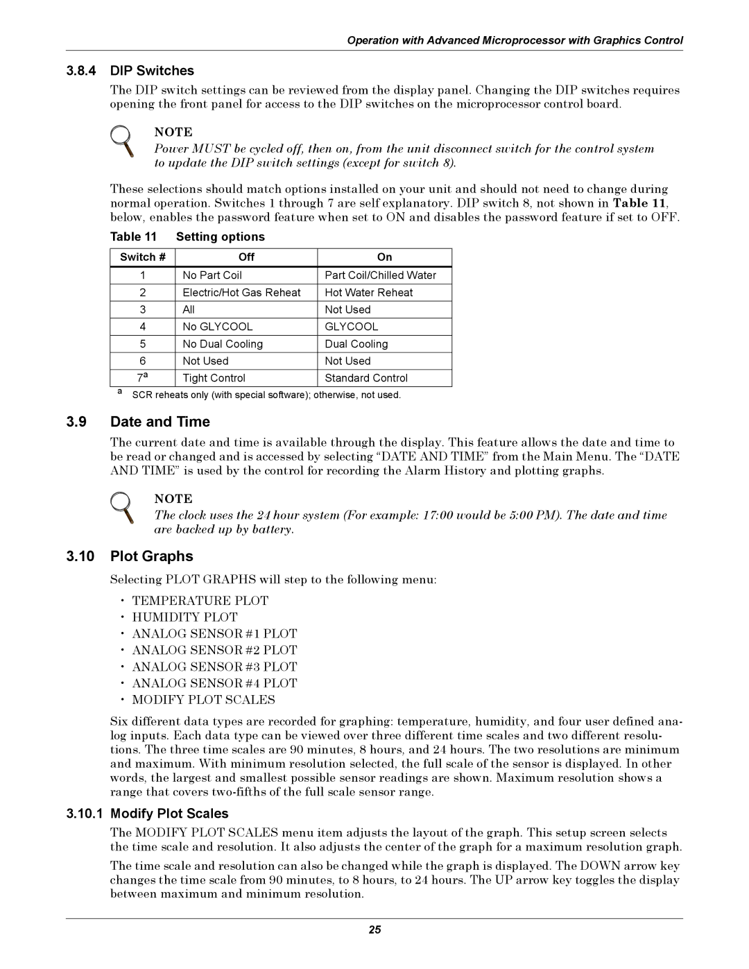 Liebert 3000 manual Plot Graphs, Modify Plot Scales, Setting options 