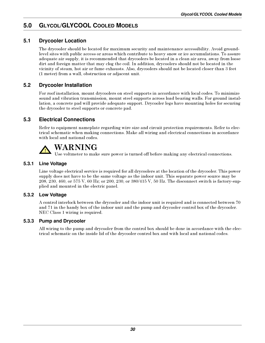 Liebert 3000 installation manual Drycooler Location, Drycooler Installation, Pump and Drycooler 