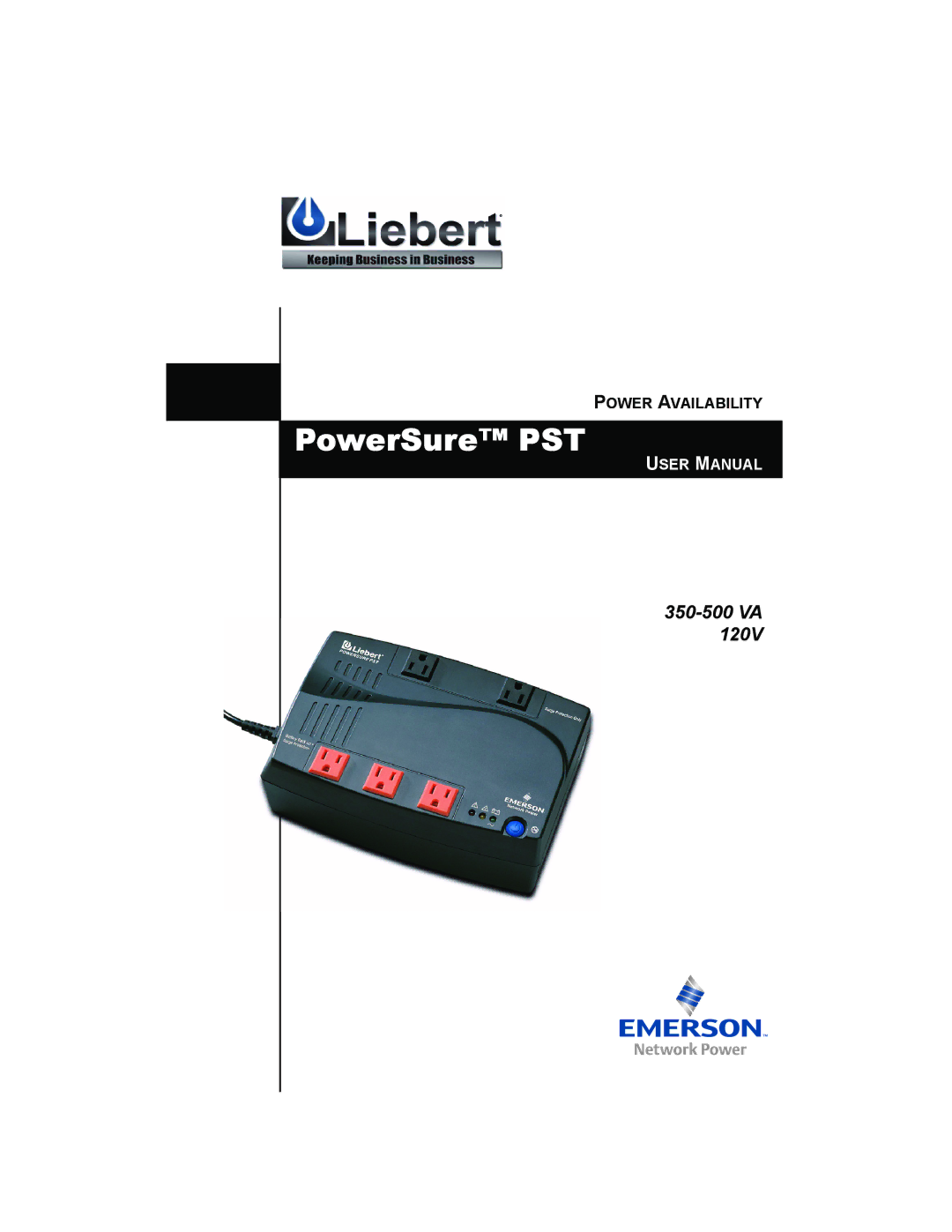 Liebert 350-500 VA user manual PowerSure PST 