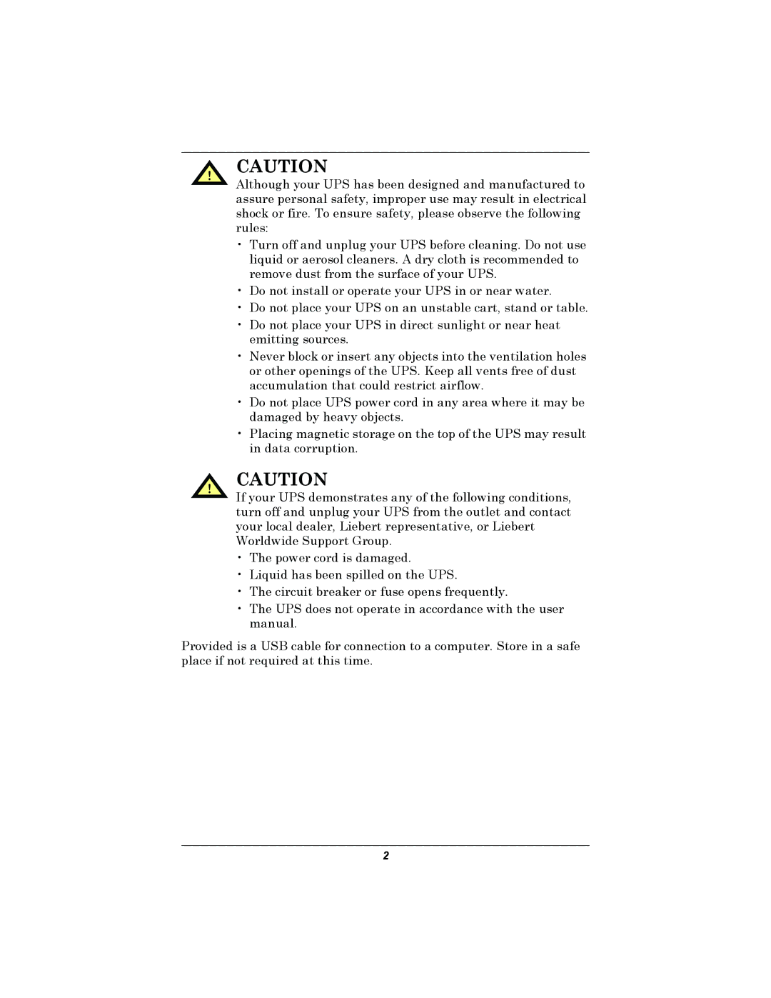 Liebert 350-500 VA user manual 