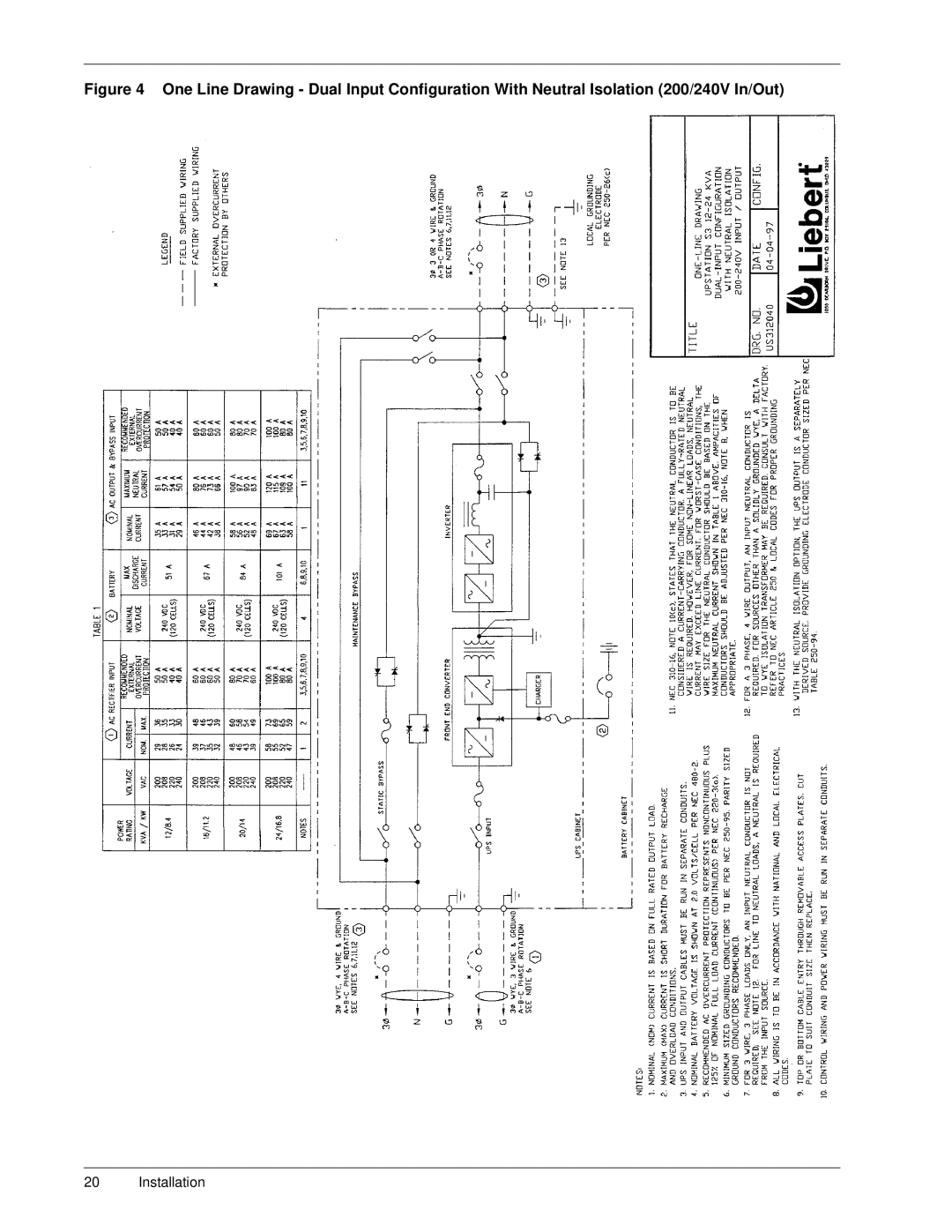 Liebert 50 and 60 Hz, S3 user manual Installation 