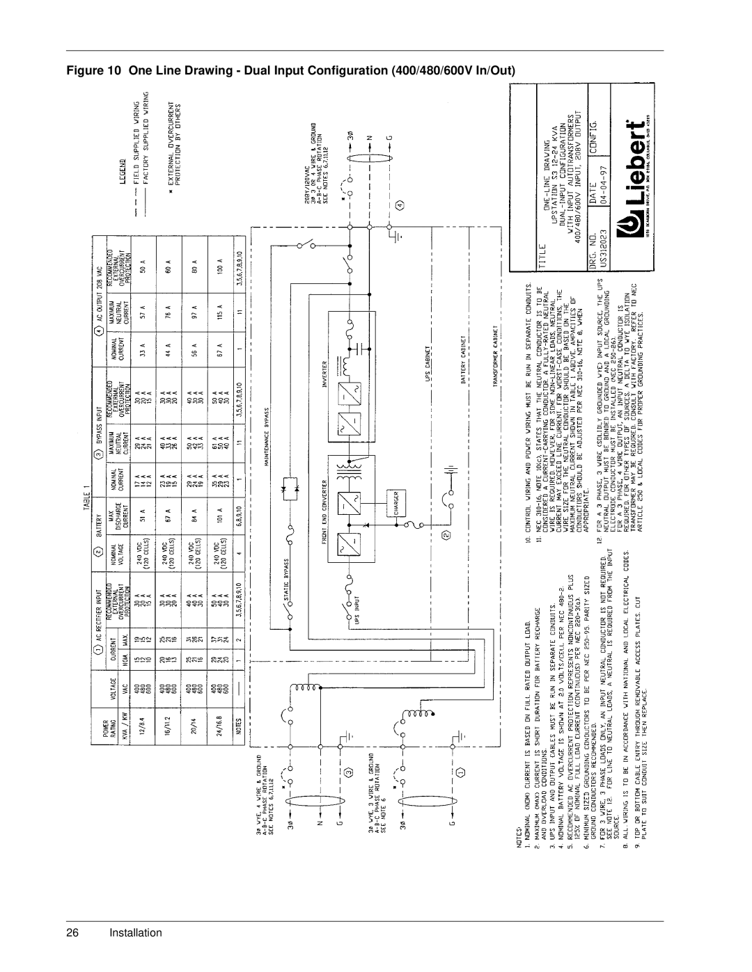 Liebert 50 and 60 Hz, S3 user manual Installation 