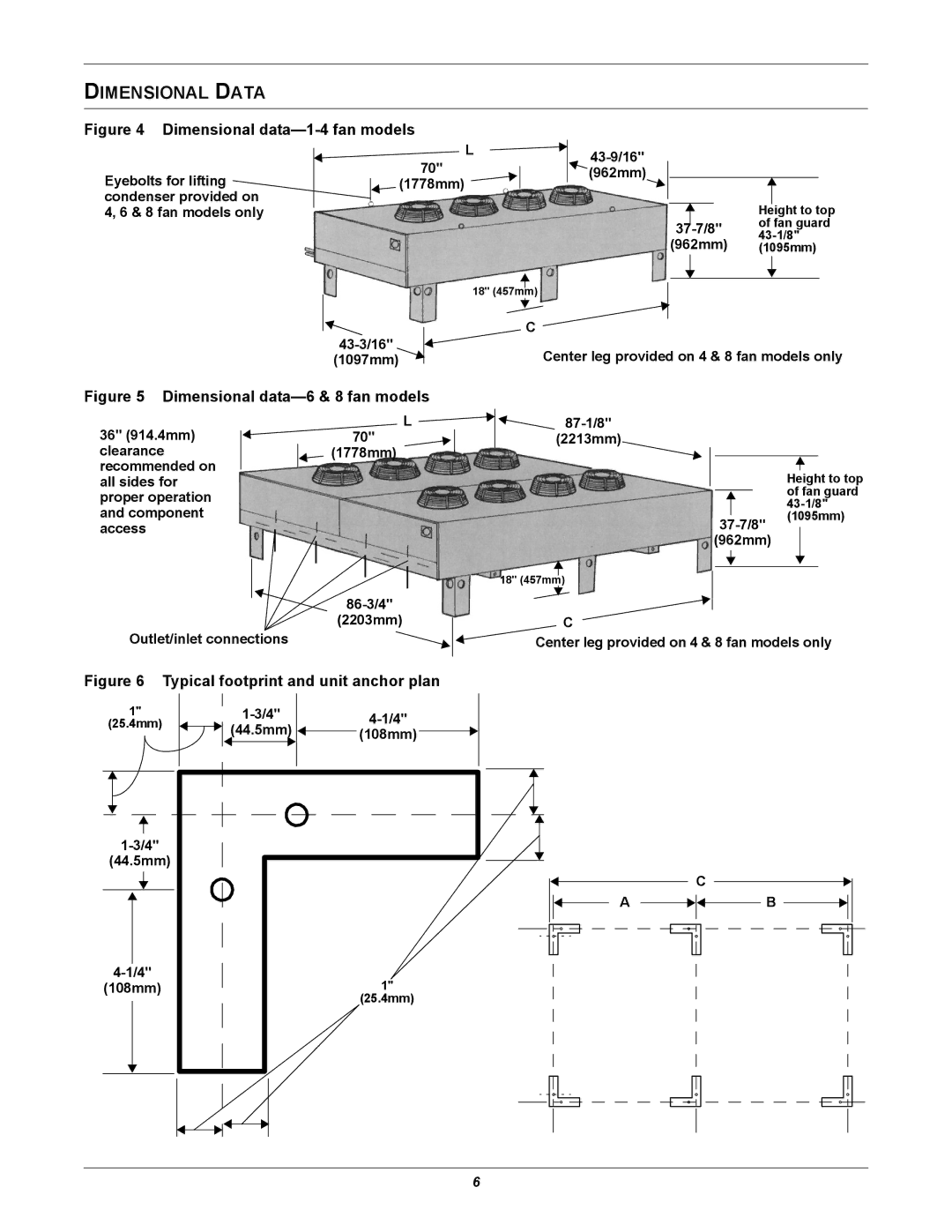 Liebert 60 HZ manual Dimensional Data 