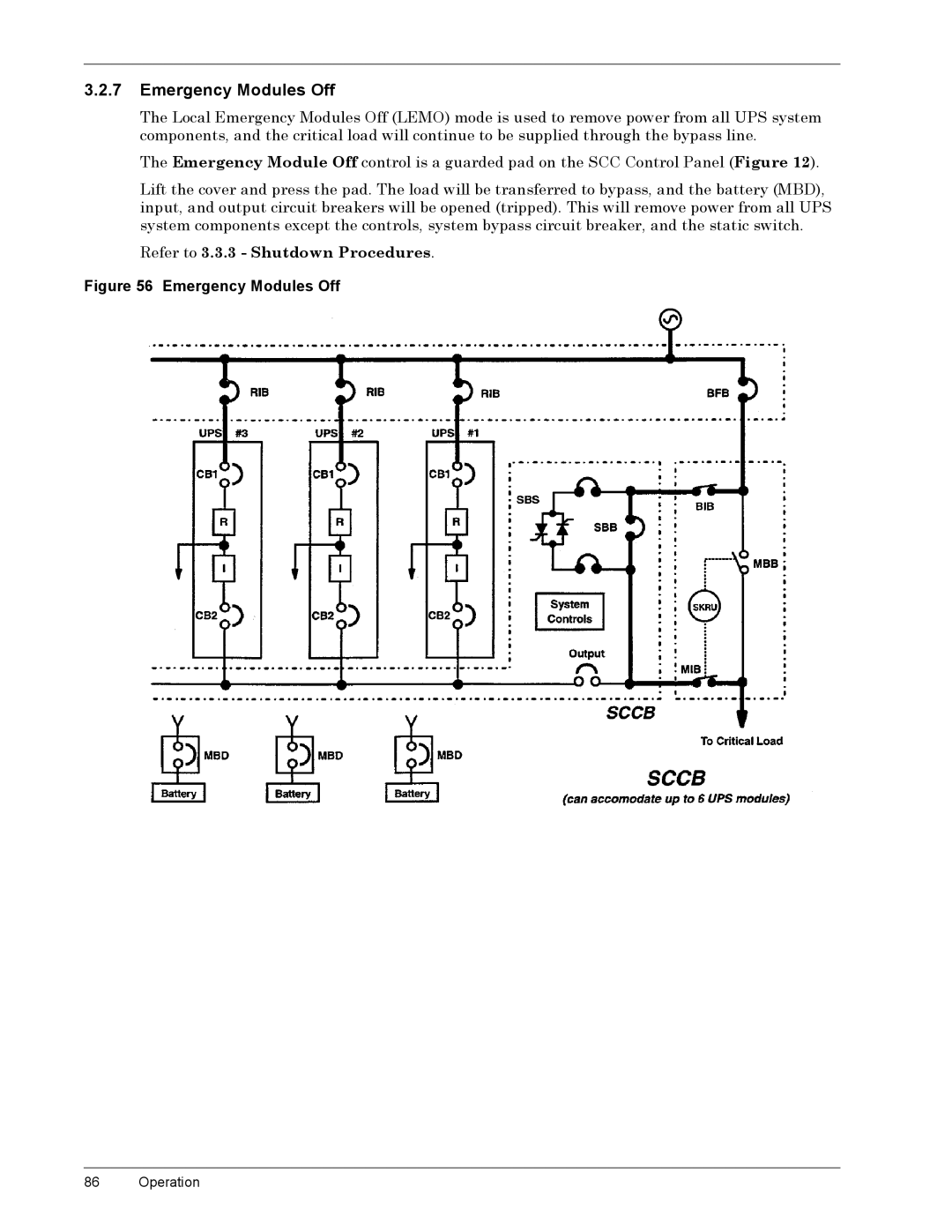 Liebert 600T manual Êïëïæ PHUJHQF\ý0RGXOHVý2II, Åçýýýýýýýýýý2SHUDWLRQ 