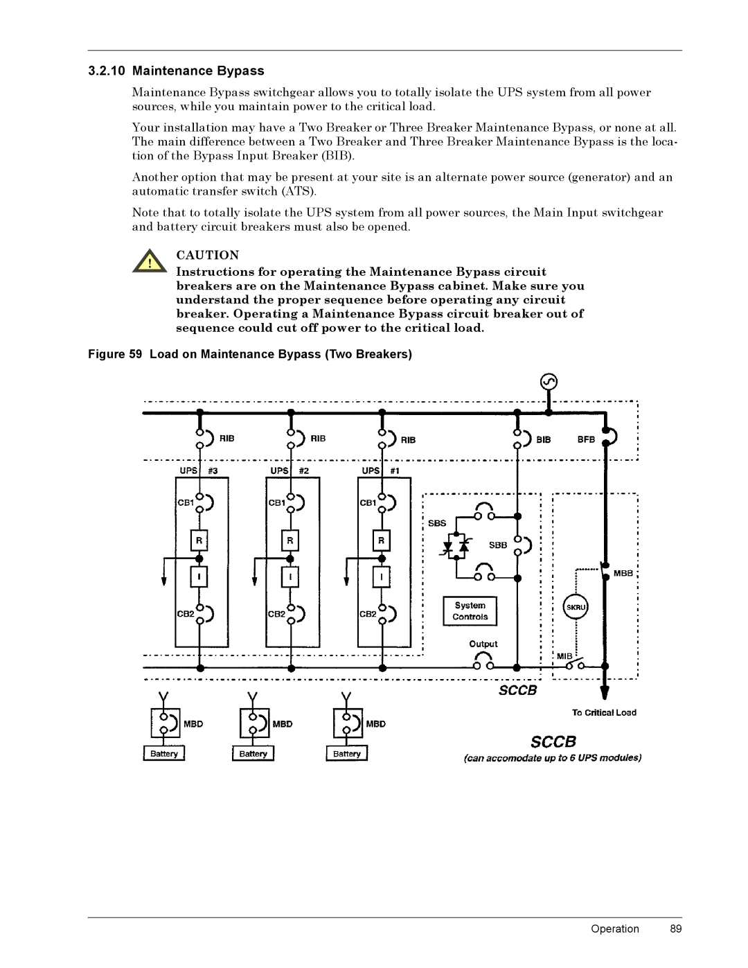 Liebert 600T manual Êïëïìí 0DLQWHQDQFHý%\SDVV 