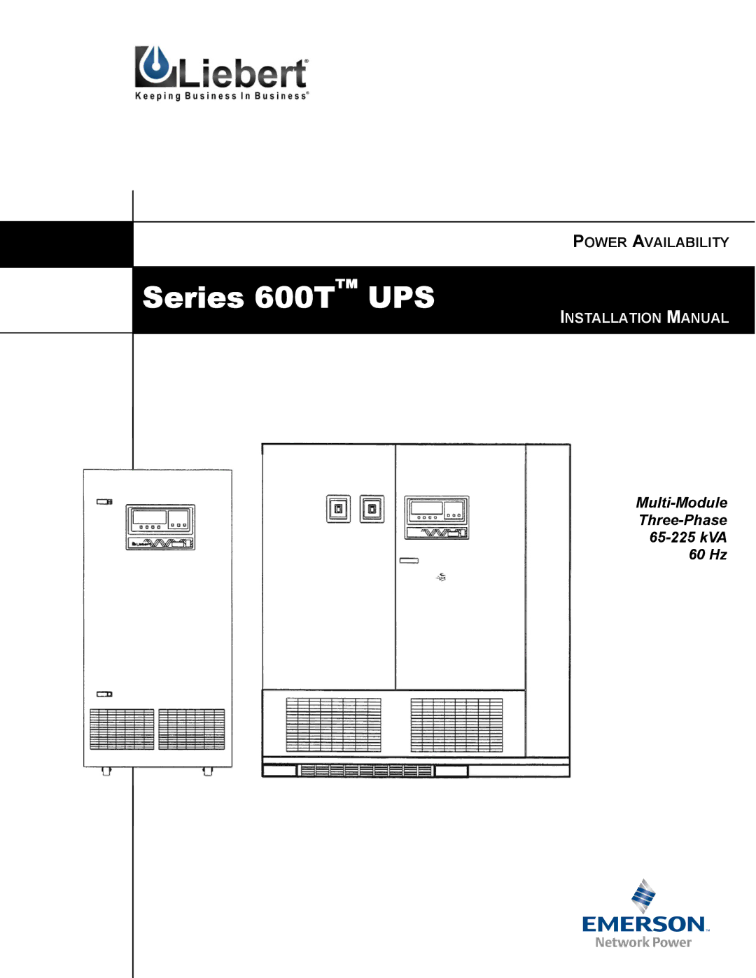 Liebert installation manual Series 600T UPS 