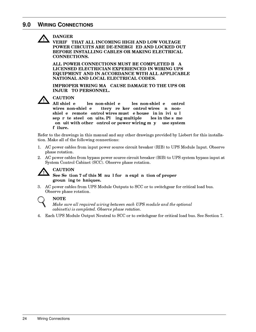 Liebert 600T installation manual Wiring Connections 