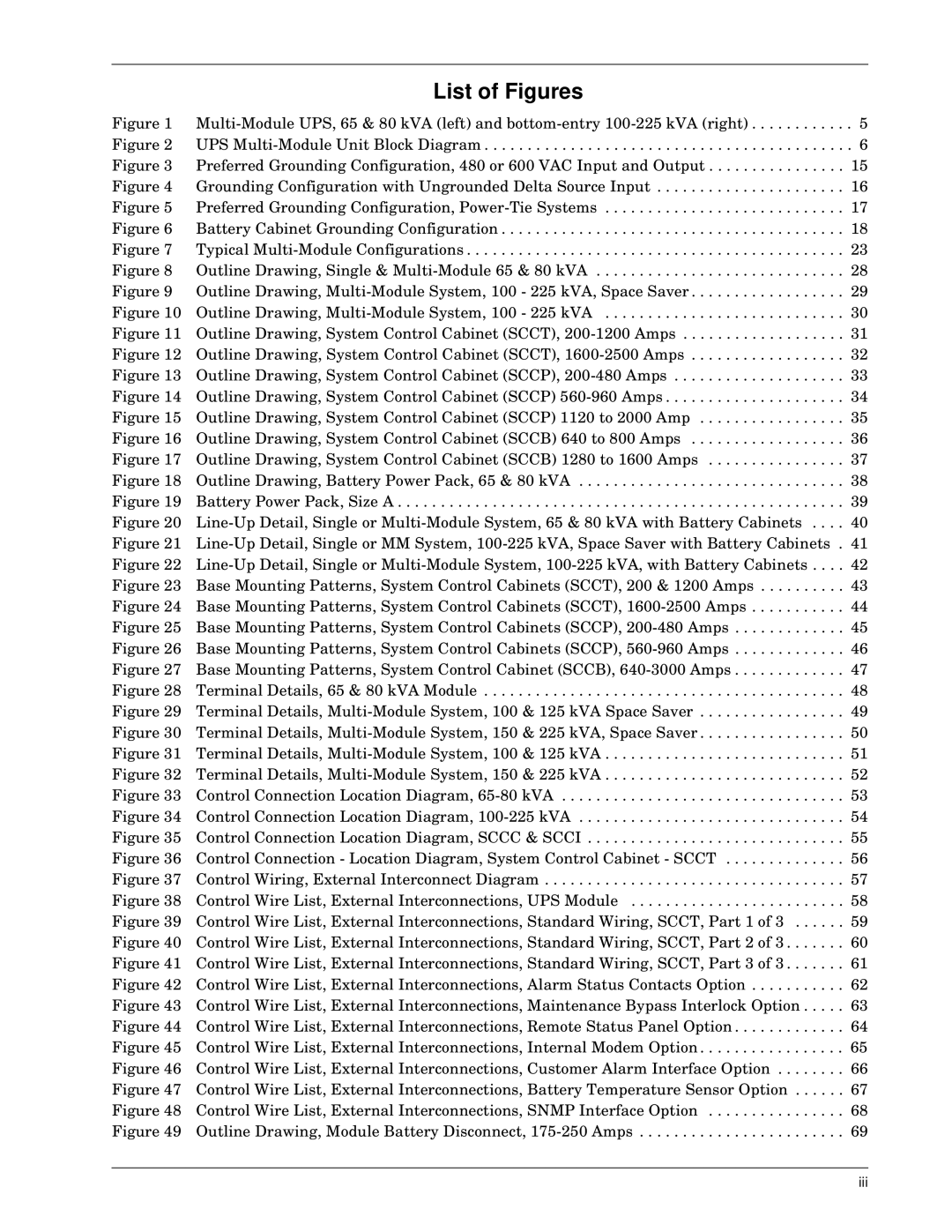 Liebert 600T installation manual List of Figures 