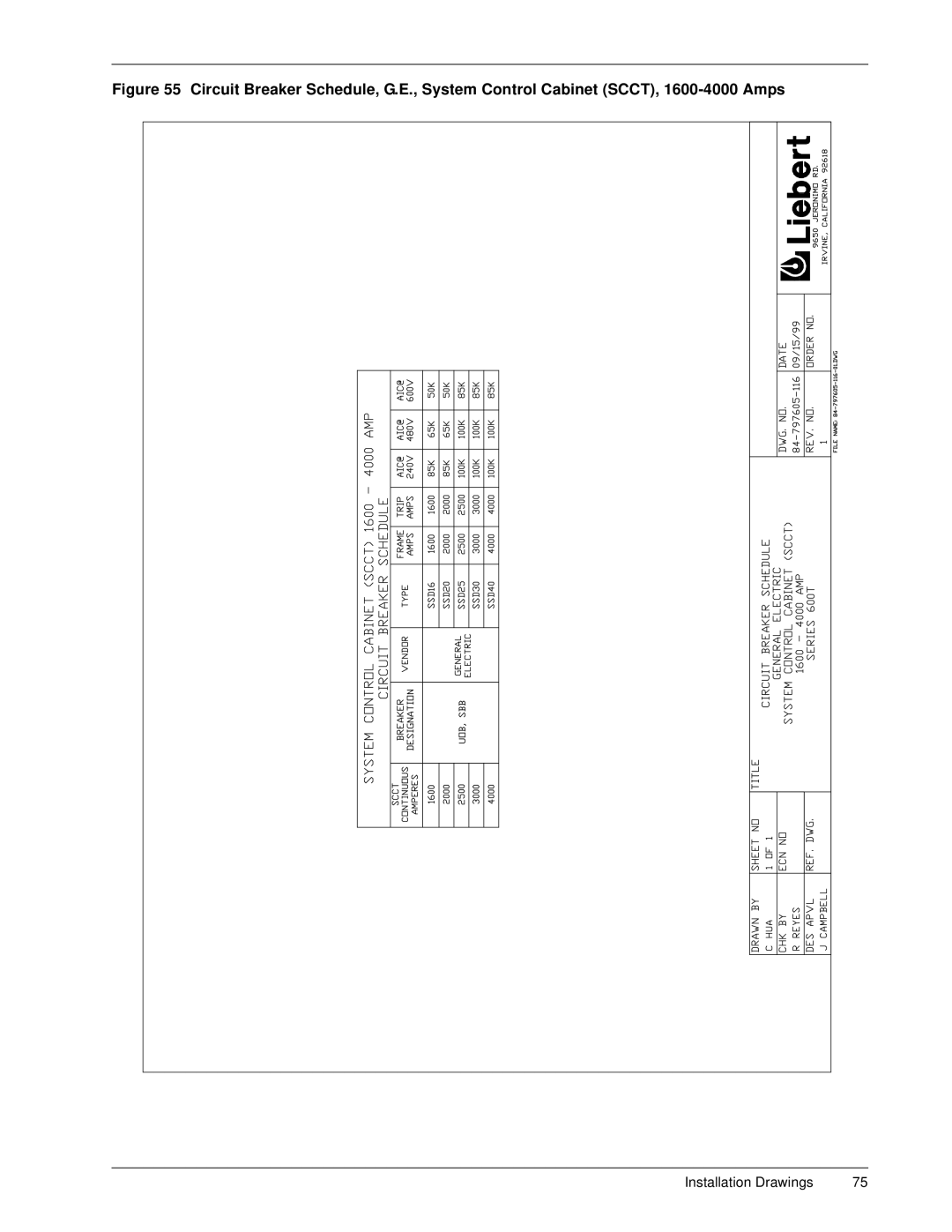 Liebert 600T installation manual Installation Drawings 