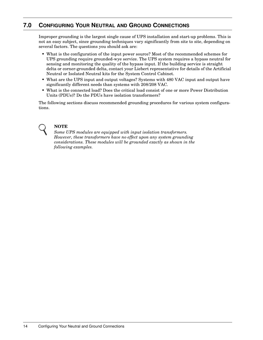 Liebert 600TTM installation manual Configuring Your Neutral and Ground Connections 