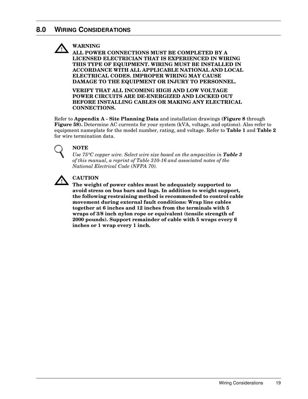 Liebert 600TTM installation manual Wiring Considerations 