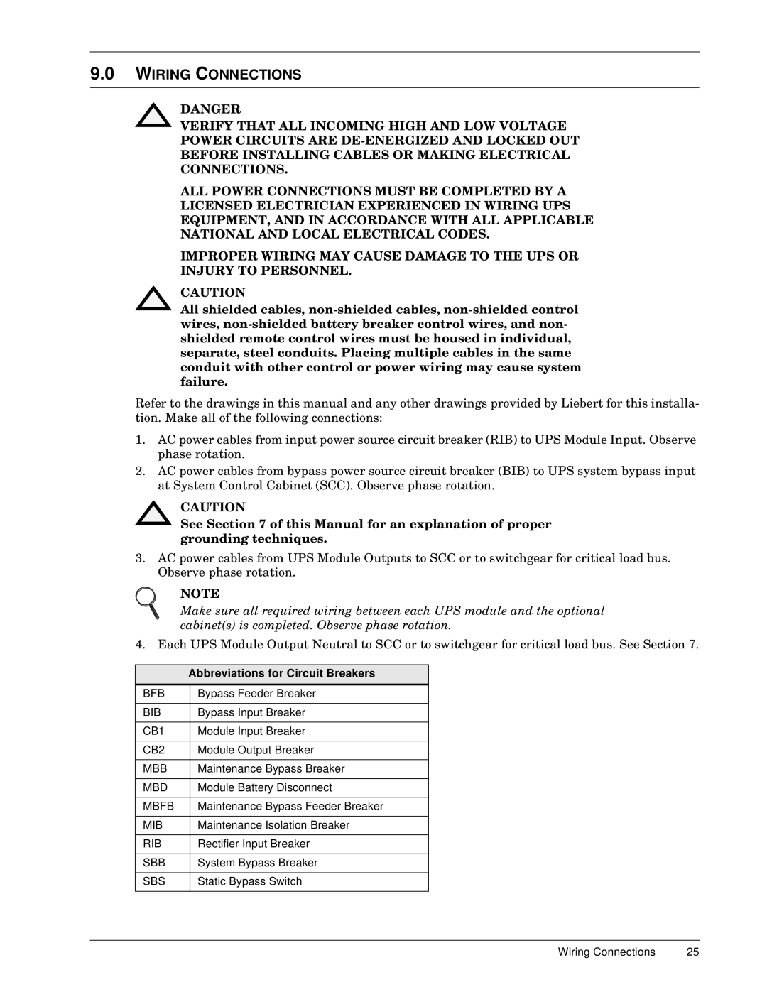 Liebert 600TTM installation manual BFB BIB CB1 CB2 MBB MBD Mbfb MIB RIB SBB SBS 