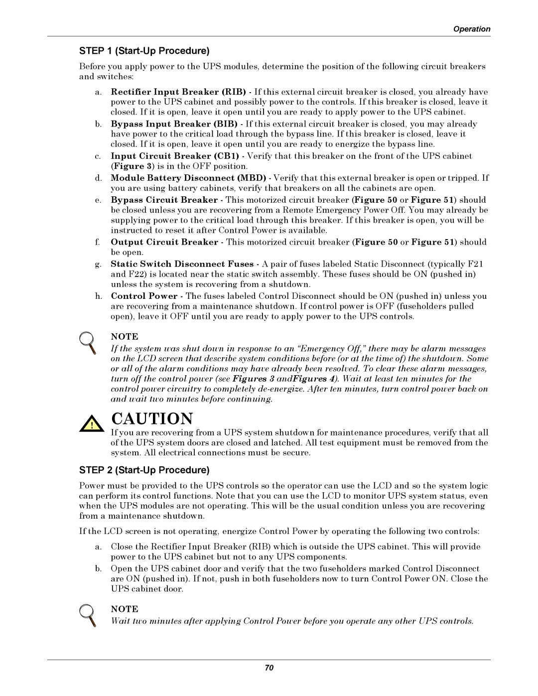 Liebert 610 manual Start-Up Procedure 