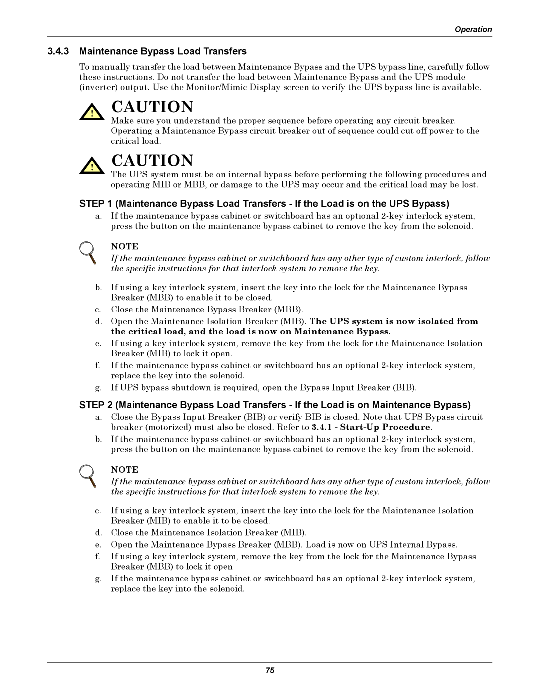 Liebert 610 manual Maintenance Bypass Load Transfers 