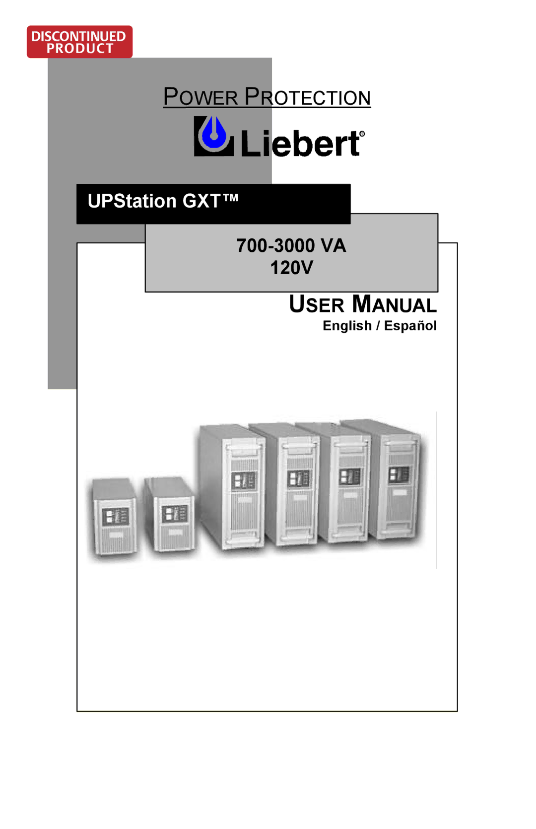 Liebert 700-3000 VA user manual UPStation GXT 