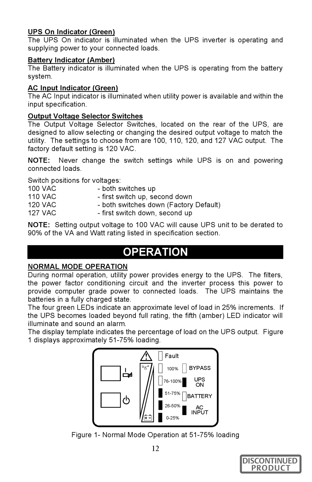 Liebert 700-3000 VA user manual Normal Mode Operation 