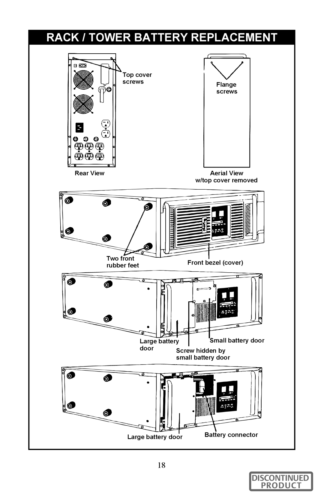 Liebert 700-3000 VA user manual Rack / Tower Battery Replacement 