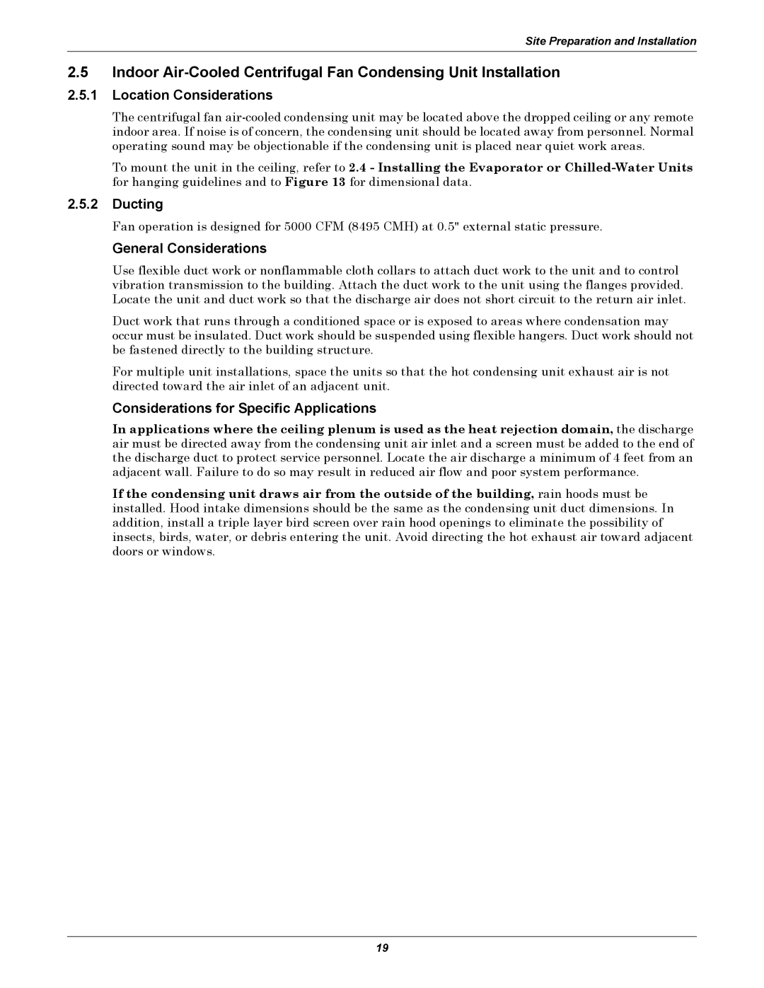 Liebert 50 & 60Hz, 8 Tons user manual Ducting, General Considerations, Considerations for Specific Applications 