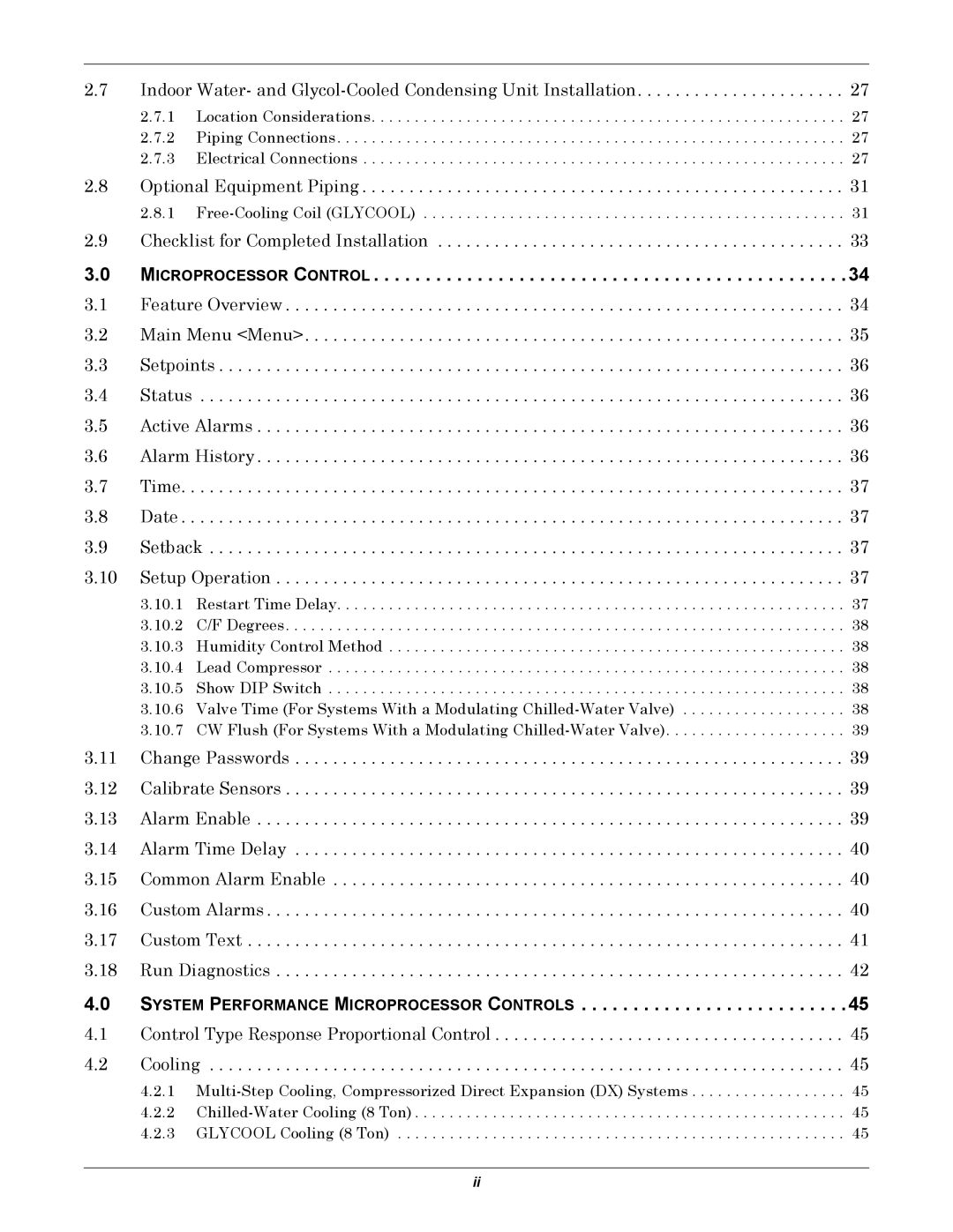 Liebert 8 Tons, 50 & 60Hz user manual System Performance Microprocessor Controls 