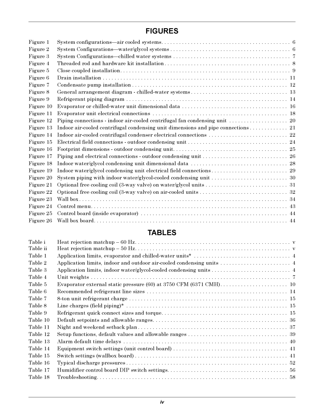 Liebert 8 Tons, 50 & 60Hz user manual Figures 