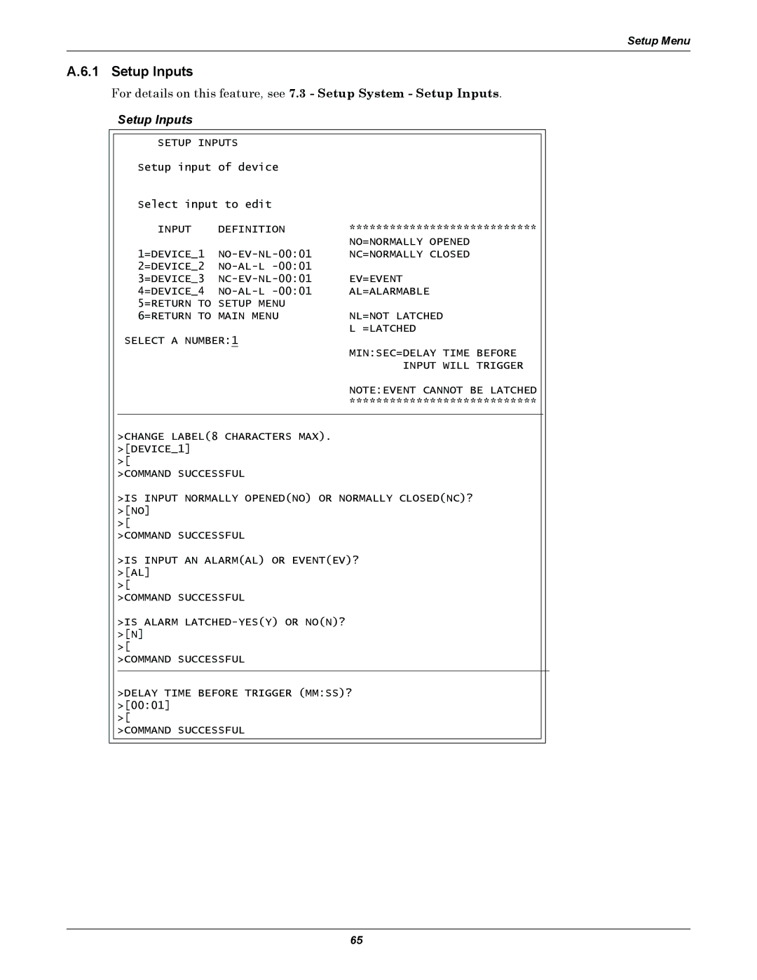 Liebert AC4 user manual Setup Inputs 