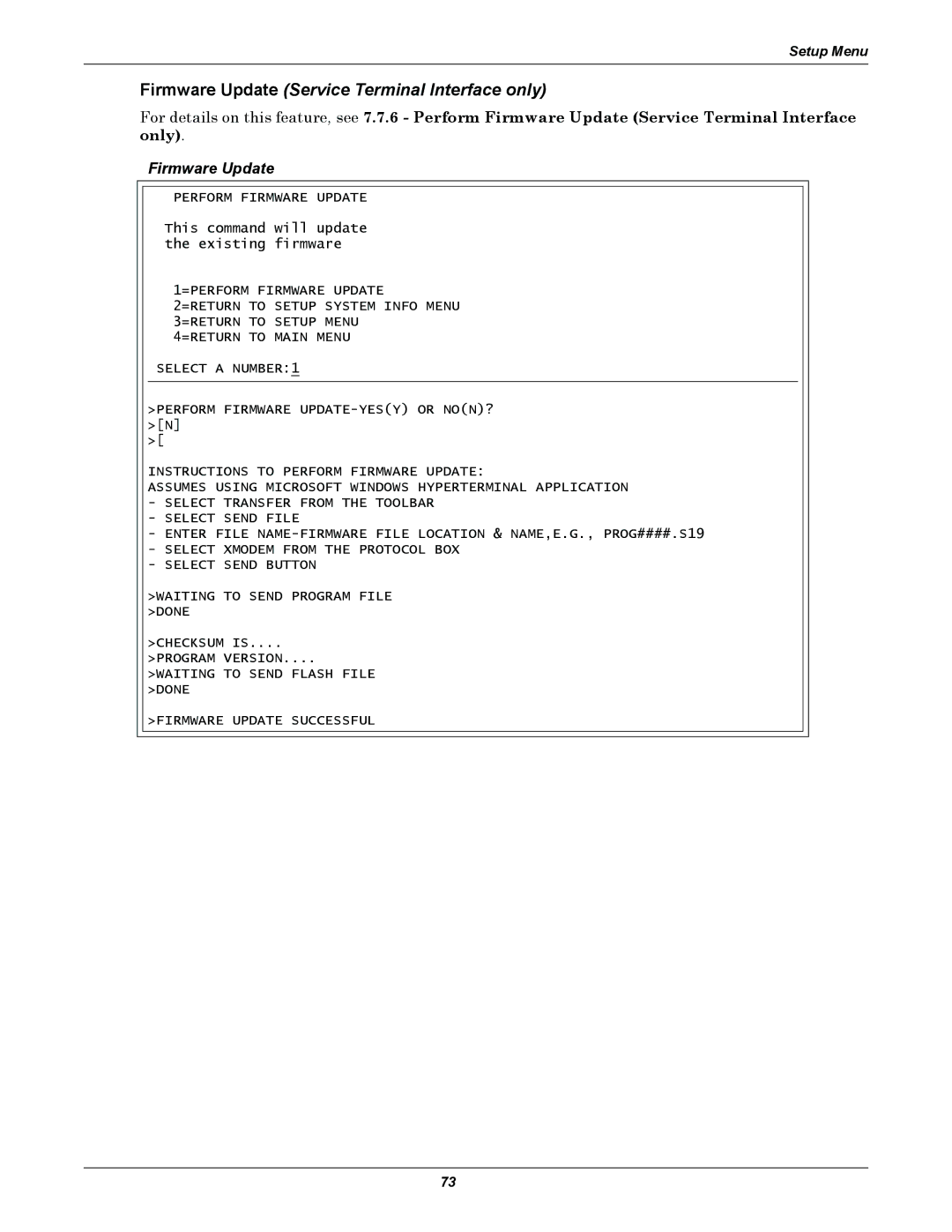 Liebert AC4 user manual Firmware Update Service Terminal Interface only 