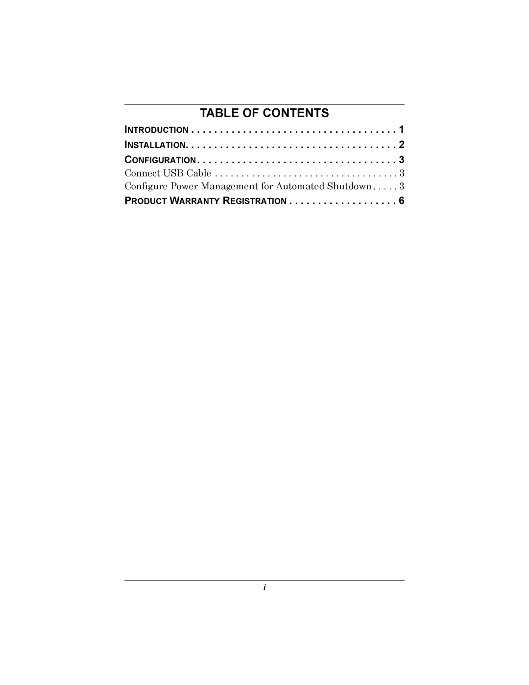 Liebert Computer Drive user manual Table of Contents 