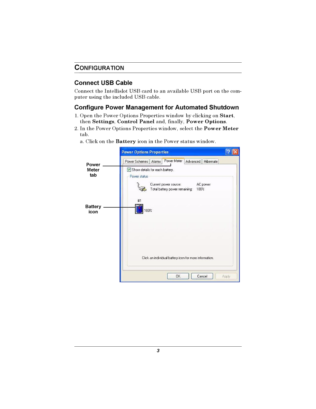 Liebert Computer Drive user manual Connect USB Cable, Configuration 