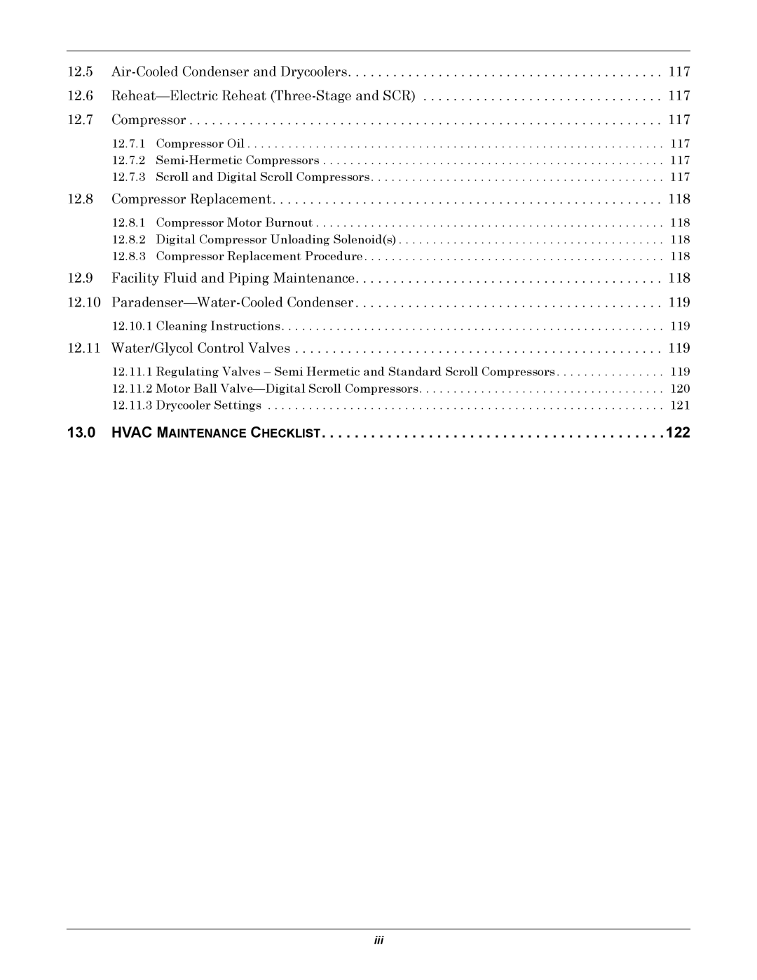 Liebert DS user manual Hvac Maintenance Checklist, Compressor Replacement 