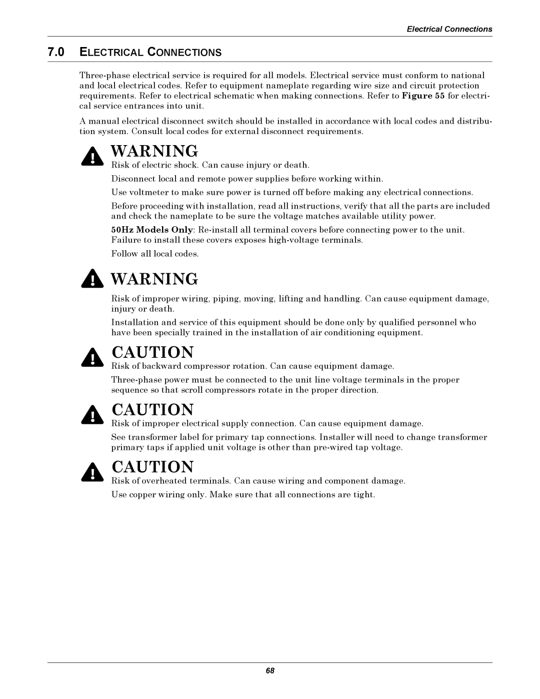 Liebert DS user manual Electrical Connections 