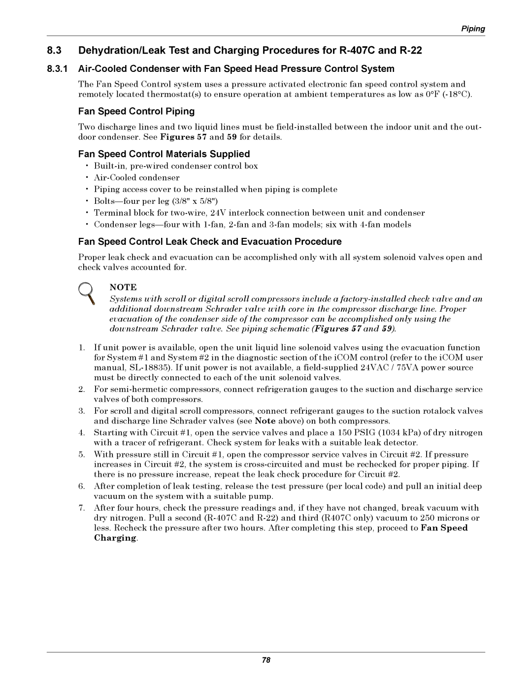 Liebert DS user manual Fan Speed Control Piping, Fan Speed Control Materials Supplied 