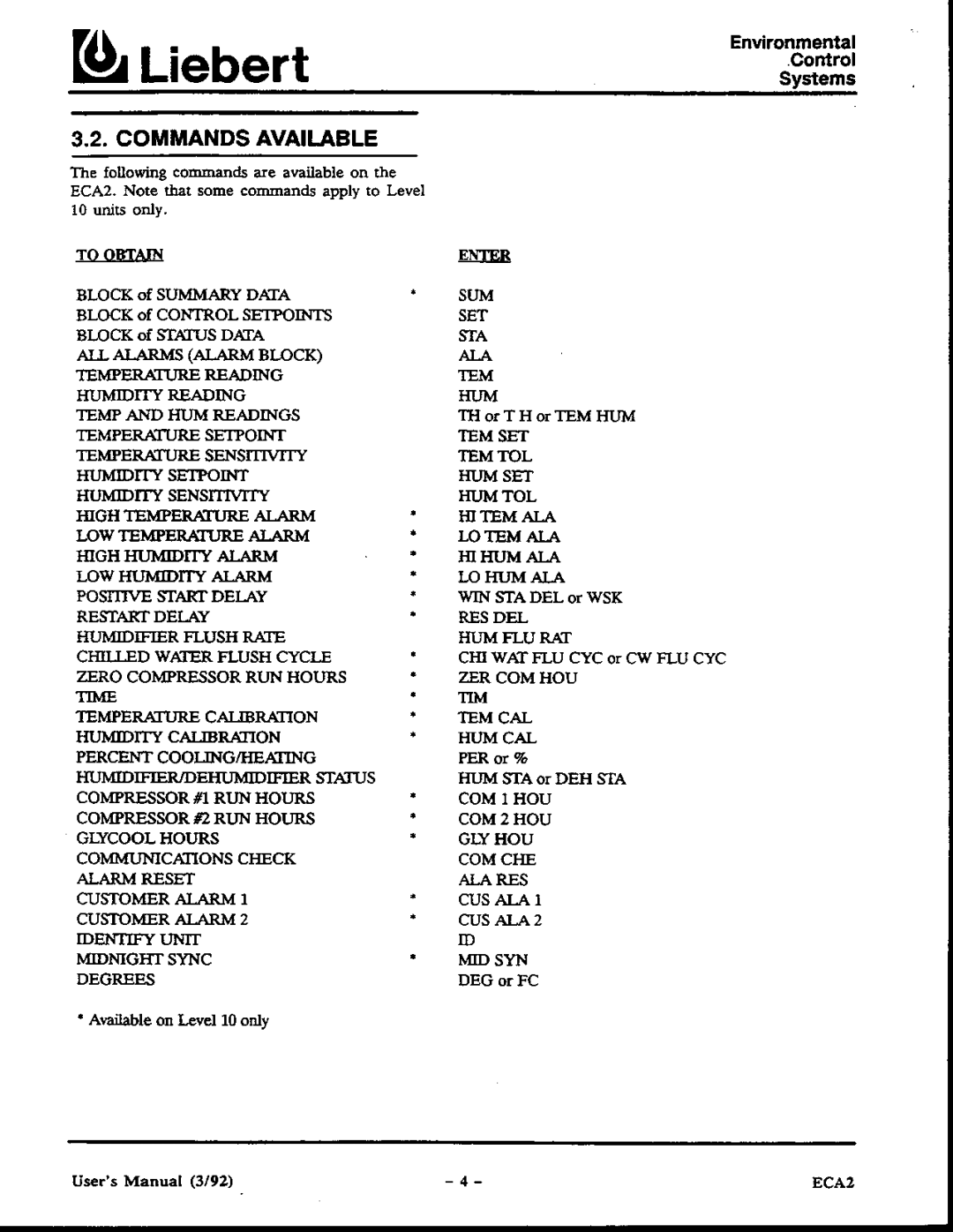 Liebert ECA2 manual 