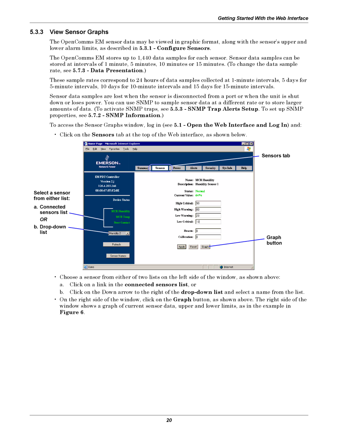 Liebert EM manual View Sensor Graphs 