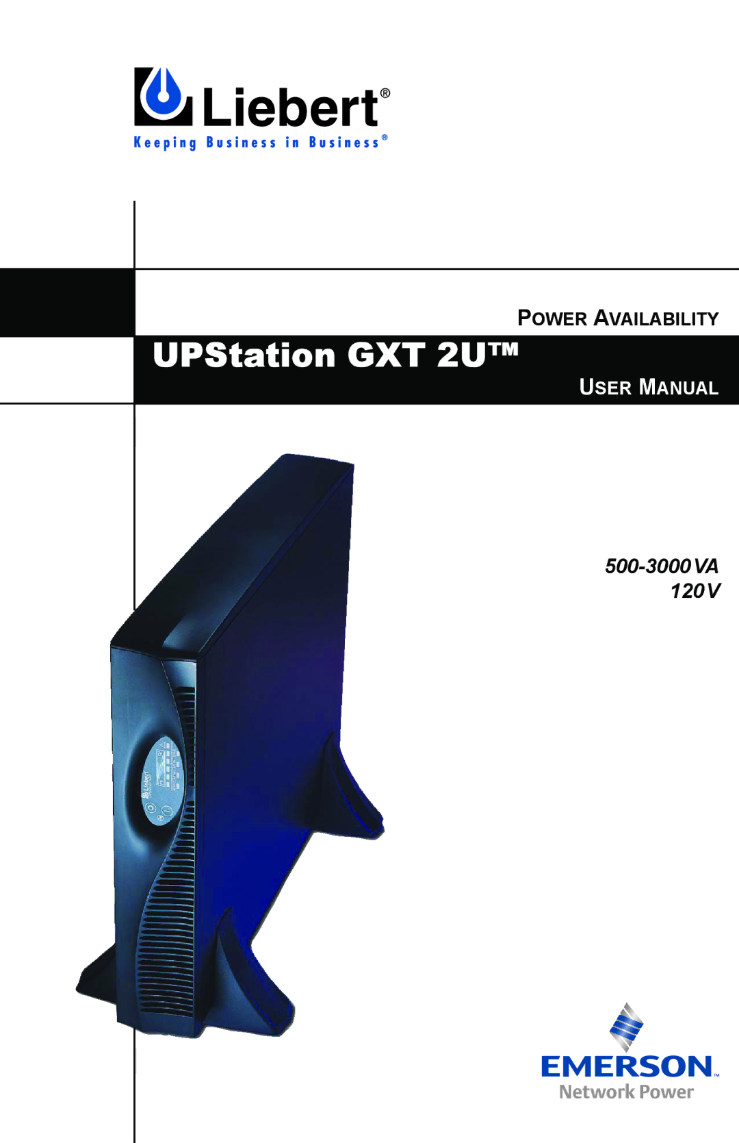 Liebert user manual UPStation GXT 2U, Power Availability 