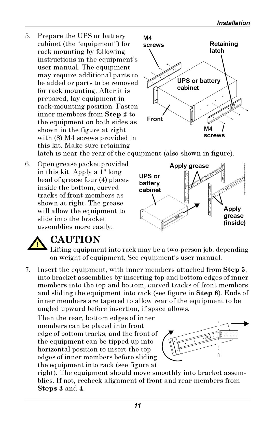 Liebert GXT 2U user manual Prepare the UPS or battery Cabinet the equipment for 