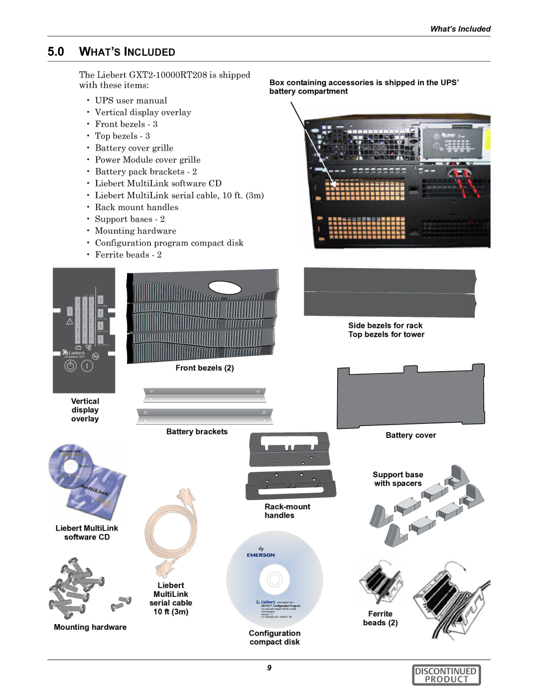 Liebert GXT2-10000RT208 user manual WHAT’S Included 