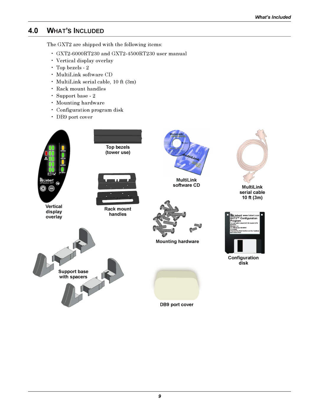 Liebert GXT2-4500RT230, GXT2-6000RT230 manual WHAT’S Included, GXT2 Configuration Program 