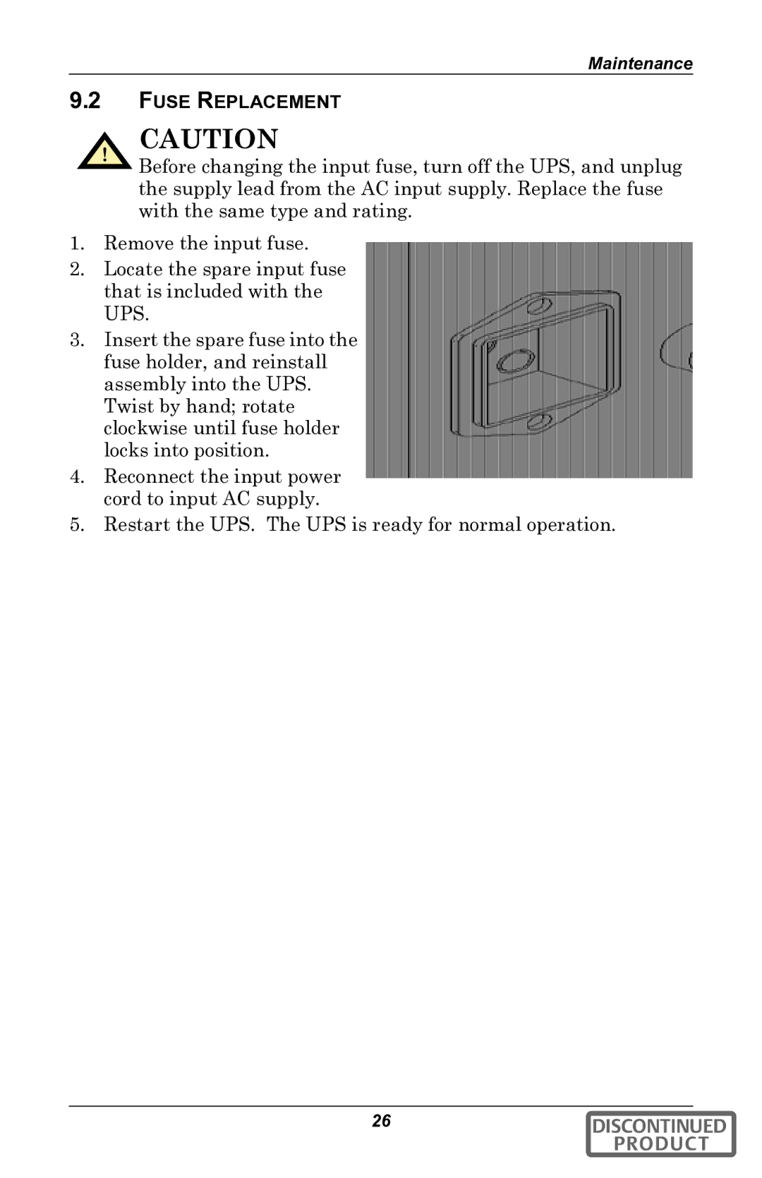 Liebert gxt2u user manual Fuse Replacement 